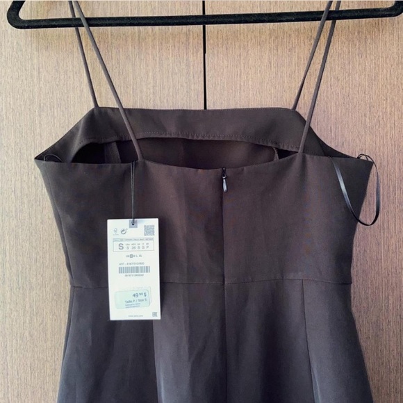 Zara Black Tube Midi Dress with Slit - Picture 4 of 8